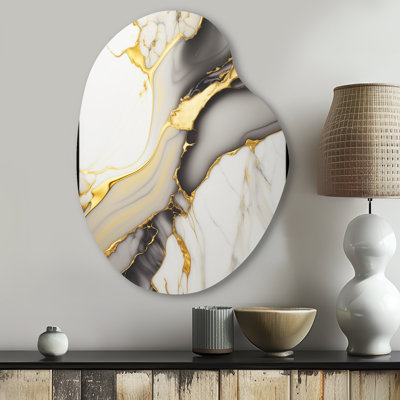 Attenrode - Abstract Marble Pear Shape Assymterical Metal Wall Art