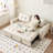 86.61" White Polyester Modular Sofabed cushion couch