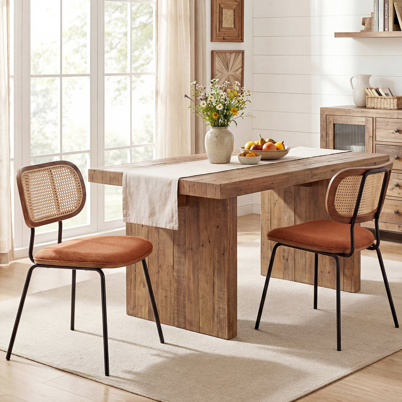 Sirine Upholstered Dining Chair, Orange