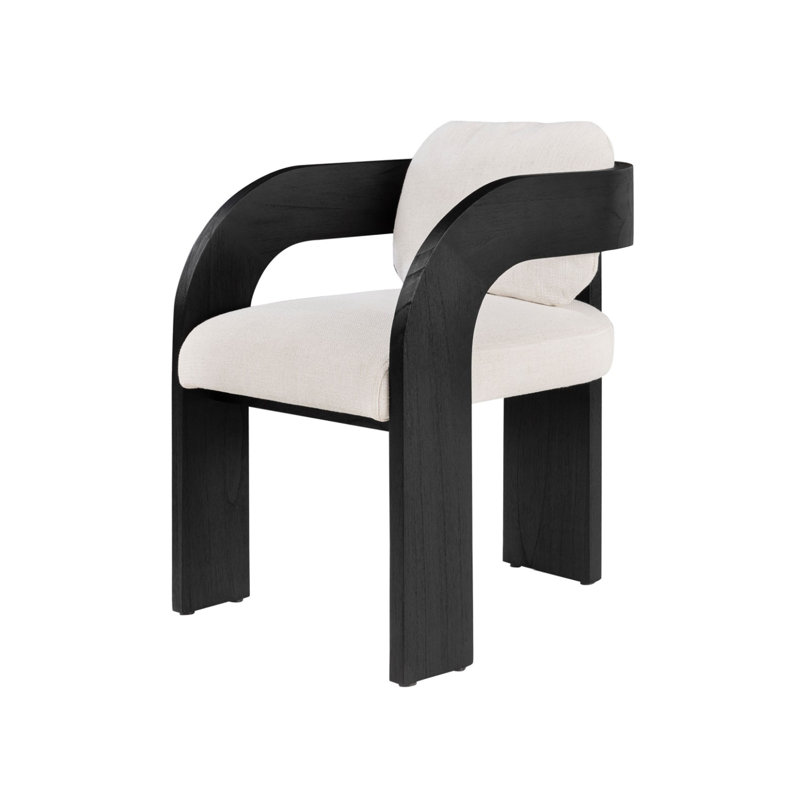 Maravi Dining Chair, Off White, Black