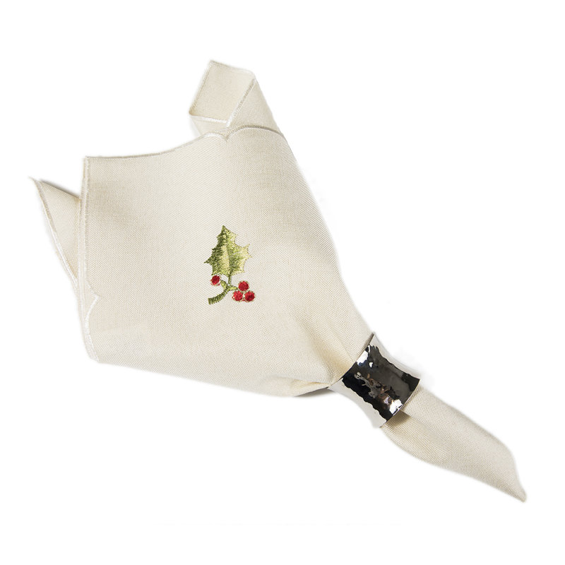Sandefur Polyester Embroidered Square Napkin