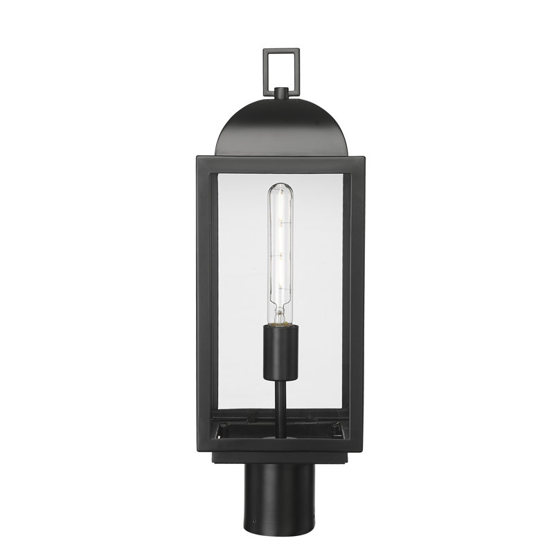 Beaufort 21.25" High 1-Light Outdoor Post Lantern - Powder Coated Black