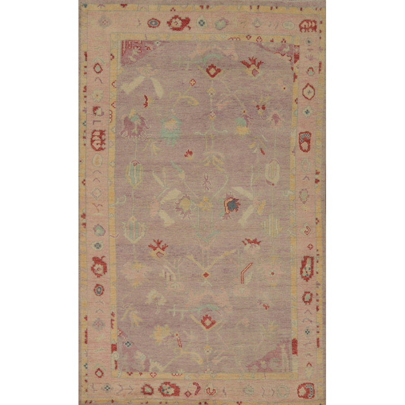 Tapis transitionnel fait à la main Oushak