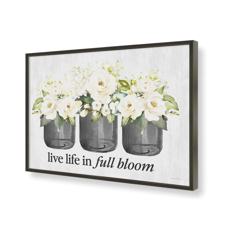 Impression florale pleine fleur par Trio, Black, 24 W x 18 H, Impression encadrée