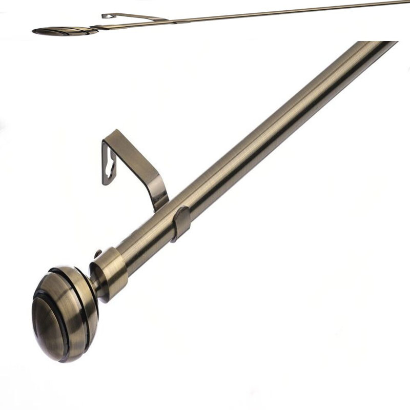 Ragsdale "19 mm Extendable Metal Curtain Poles ", 6cm H x 210cm W x 10cm D, Antique Brass