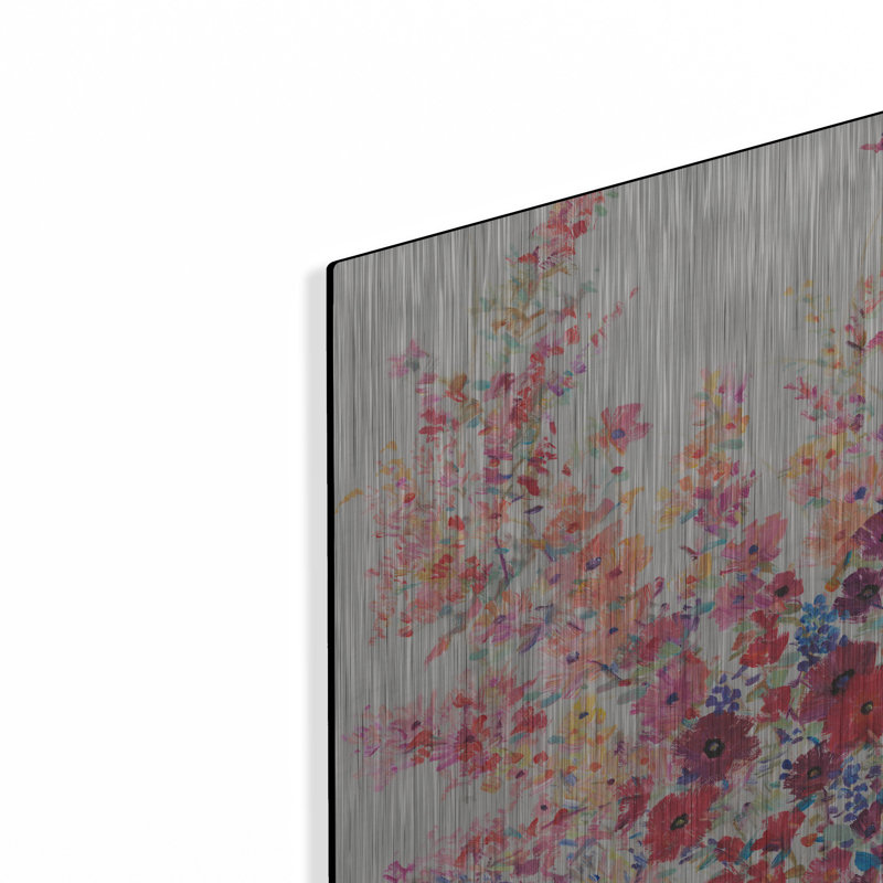 Art mural en métal «Flowers on a Vine II» par Tim O'Toole, H 12 po x l 12 po