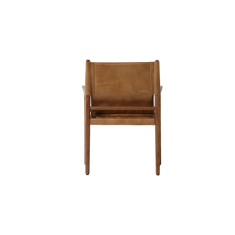Remy Leather Arm Chair, Tan Genuine Leather