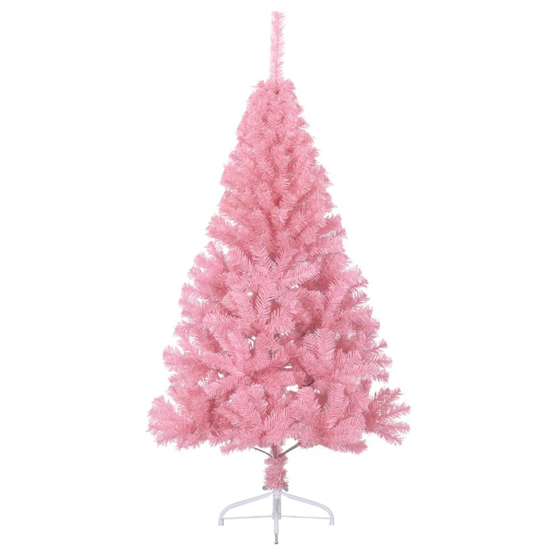 Arbre de Noël artificiel en forme de demi-cercle avec support PET, H 8 pi, Rose