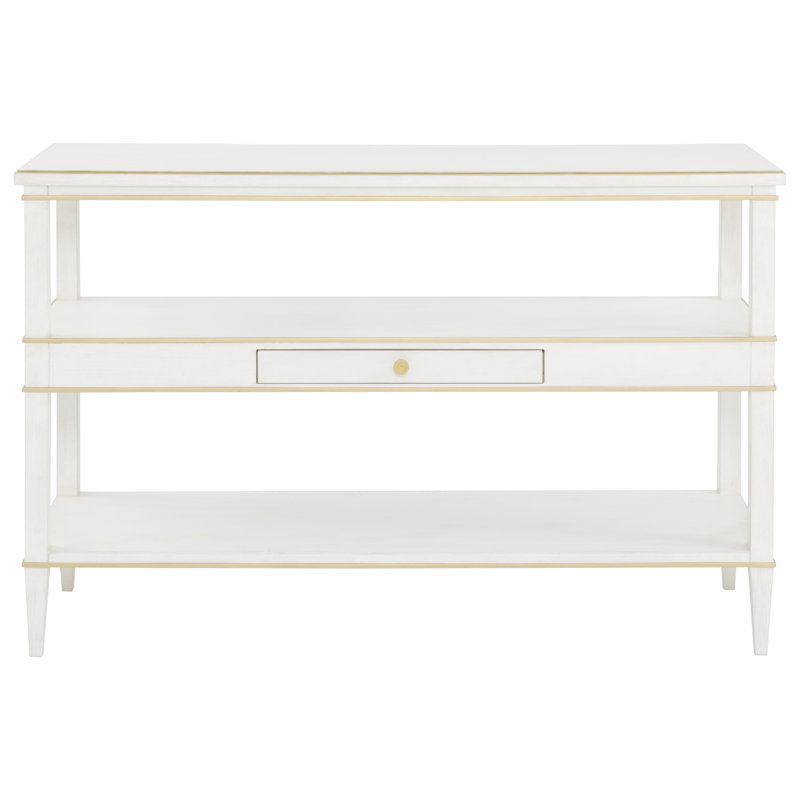 Camille Console Table, Linen/Antique Gold