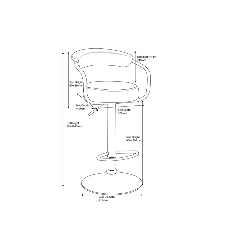 Zenith Swivel Upholstered Adjustable Height Counter Stool with Metal Frame, White