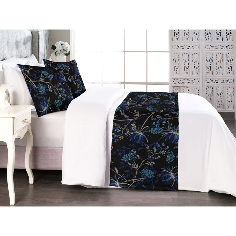 Ensemble de chemin de lit Ambesonne Night Jungle Dreamy Nostalgic Bloom, Très grand lit