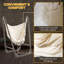Chaise de hamac de patio avec support en forme de U, chaise longue suspendue à hamac avec poche latérale, brun / blanc crème, chaise