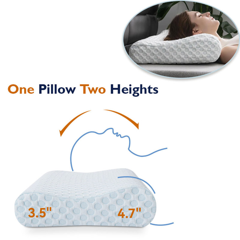 Oreiller cervical en mousse à mémoire de forme 2Pc, Standard, 14
