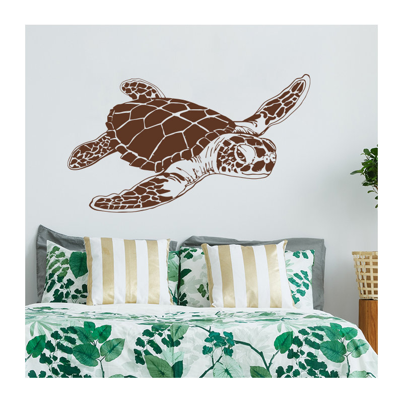 Décalcomanie murale tortue de mer, Brun