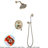 Rainfall & Waterfall Dual Shower System with Pressure Balance Valve & Handheld Showerhead