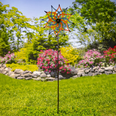 72" Tall Abstract Metal Windmill Stake "Maeve"