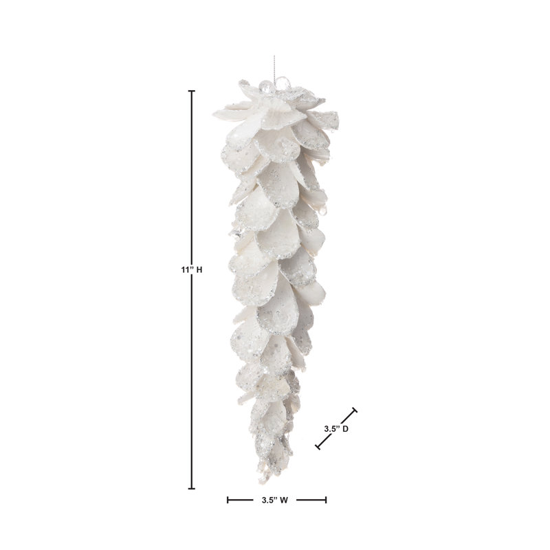 Ornement bijou en forme de glaçon, Blanc