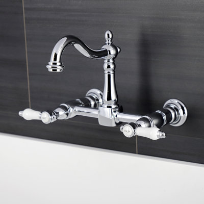 Kingston Brass Bel-Air Double-Handle 2-Hole Wall-Mount Bridge Kitchen Faucet