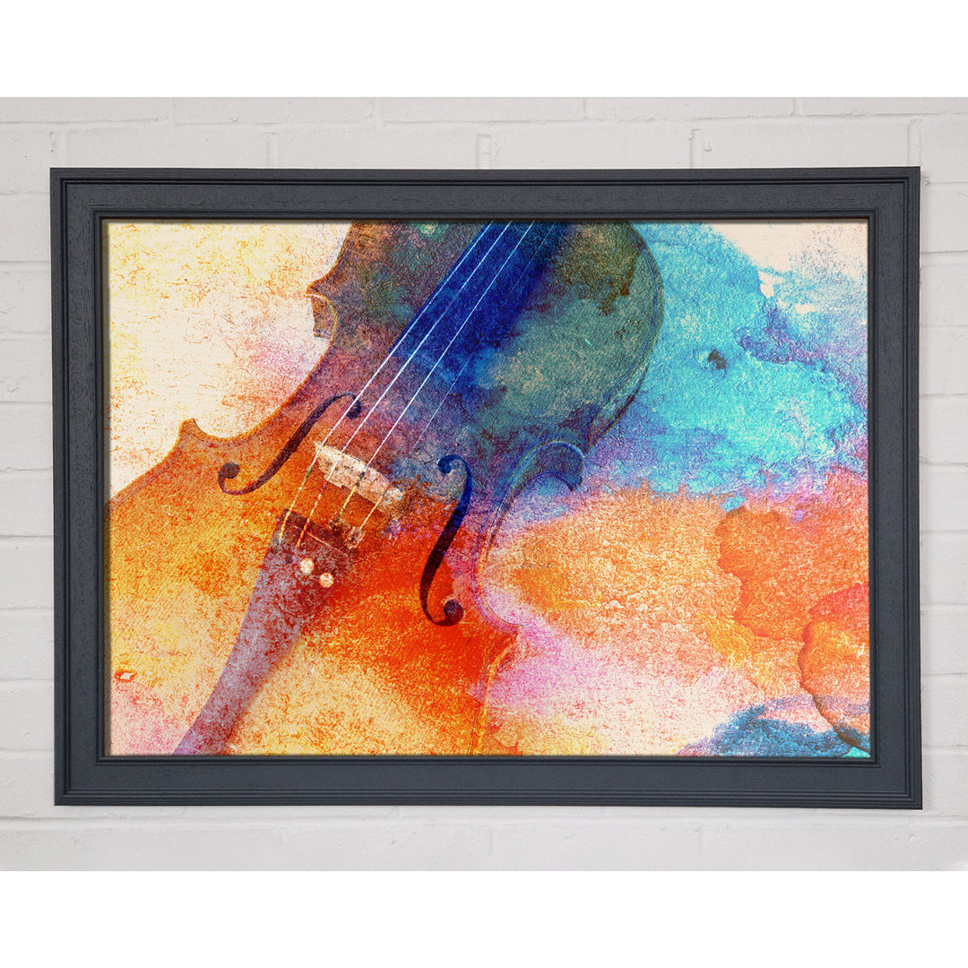 Aquarell Splash Violine - Einzelner Bilderrahmen Kunstdrucke