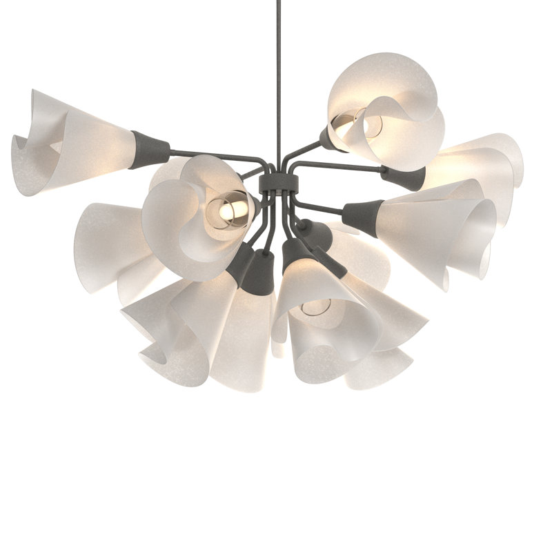Mobius 12 - Light Sputnik Modern Linear Chandelier, Natural Iron