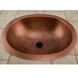 19" Darien Copper Oval Drop-In Bathroom Sink