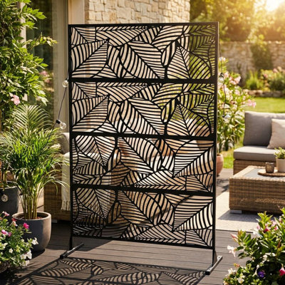 Clôtures décoratives H 70,9 po x l 46 po pour jardins extérieurs - Panneaux de clôture ornementaux en métal, bordure à volutes résistante à la rouille pour cour, piscine, parterres de fleurs, installation facile 1 pièce
