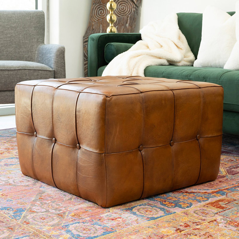 Hartlepool Leather Ottoman