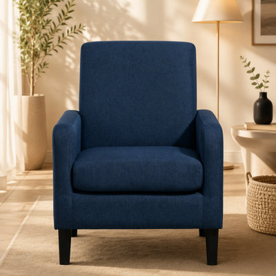 Chaise d'appoint rembourrée, fauteuil moderne avec structure en bois, chaise simple pour le salon, la chambre à coucher