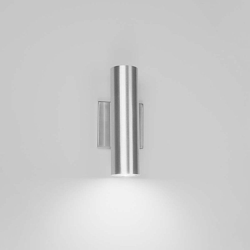 Caliber LED Outdoor Armed Sconce, Brushed Aluminum, 10" H x 3.69" W x 4.5" D