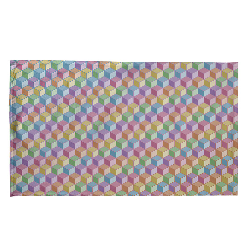 Mcguinness Tea Towel Kitchen Towel, Cotton Twill, Yellow/Blue/Pink