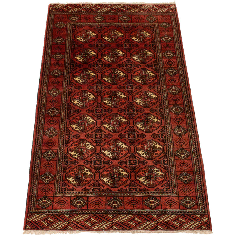 Tapis en cuivre foncé Turkman 3 pi 8 po x 7 pi 3 po