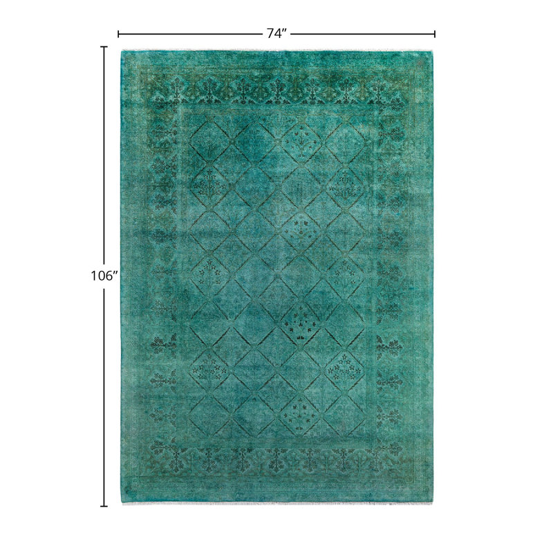 Overyed One-of-a-Kind Rectangle 6'2" X 8'10" Hand Knotted Area Rug