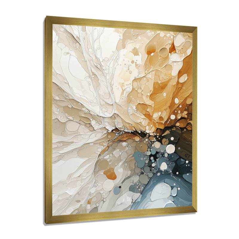 Ockeline - Abstract Canvas Prints, H 20 po x l 12 po, Reproduction encadrée d'une seule photo, Doré