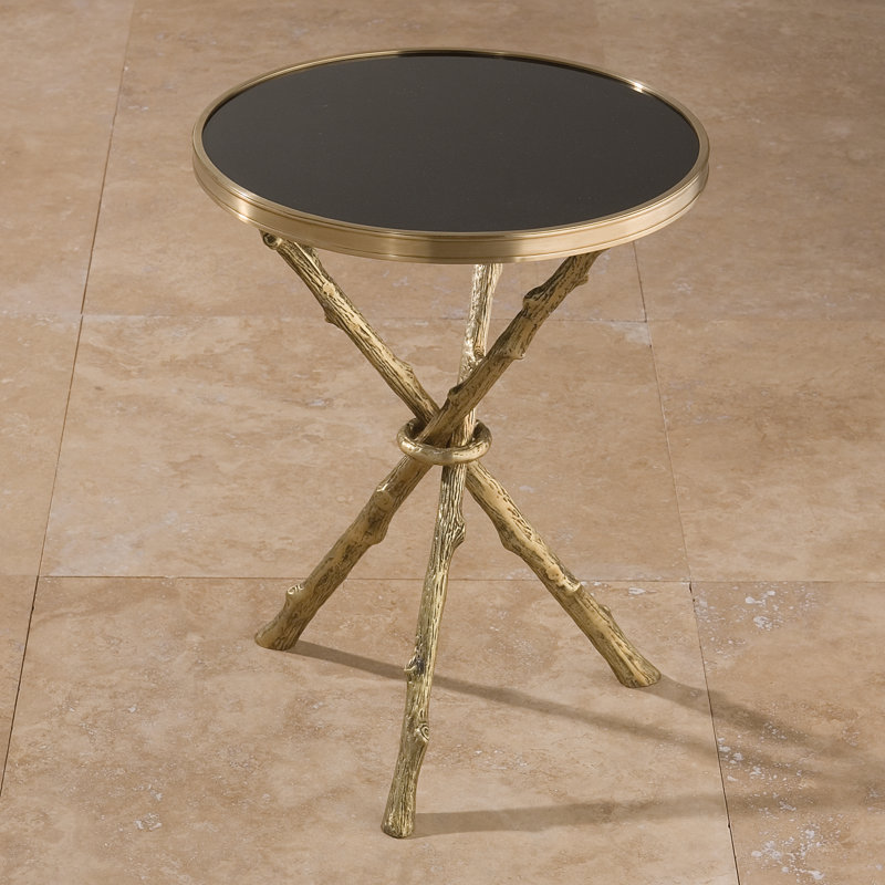 Granite Top End Table, Brass