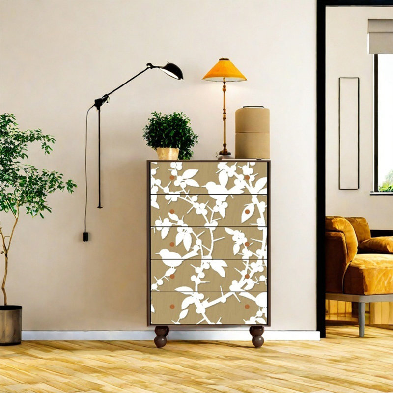 Solid Wood 5 -Drawer Accent Chest