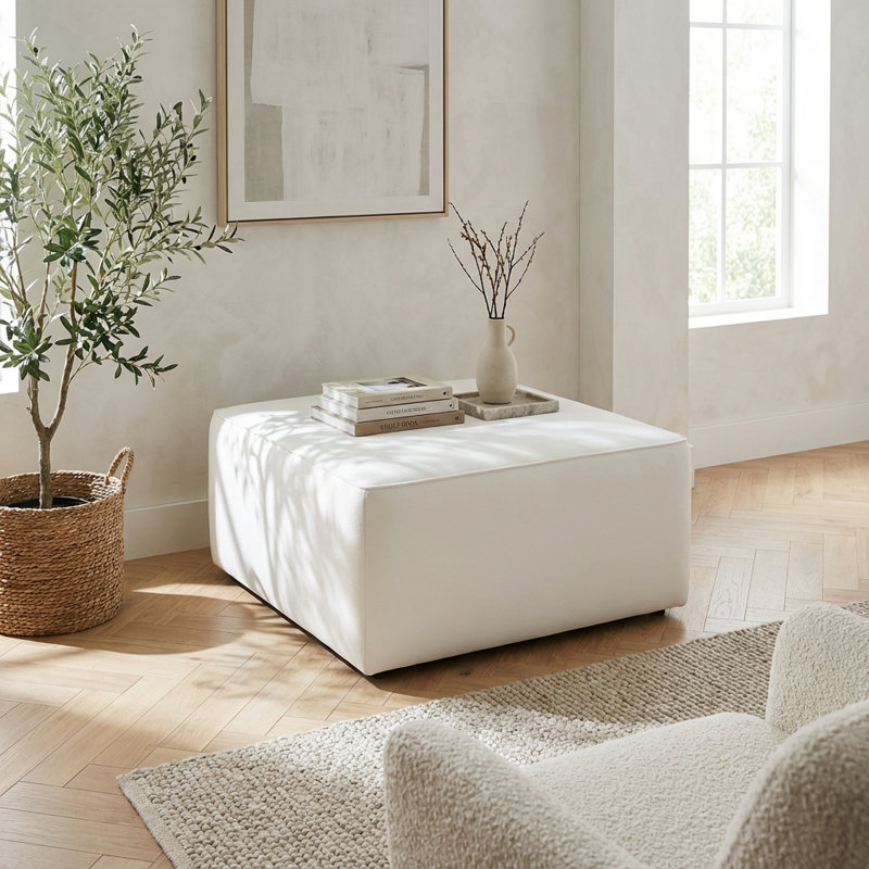 Repose-pieds luxueux en velours carré avec design moderne