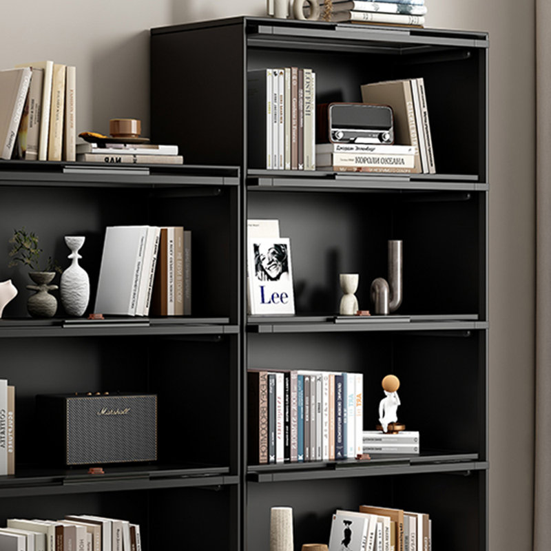 Bibliothèque de rangement noire Luxury Style, (5 tablettes) H 74,8 po x l 31,5 po x P 12,2 po