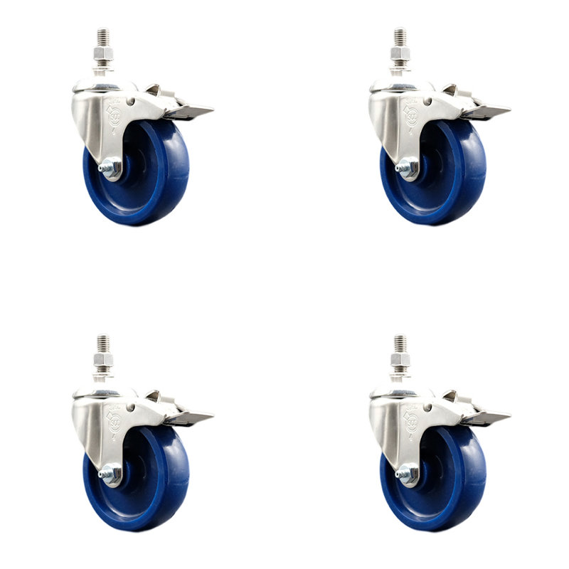Ensemble de roues pivotantes en polyuréthane 316SS