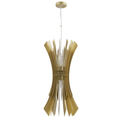 Modern 8 Light Gold Spike Pendant