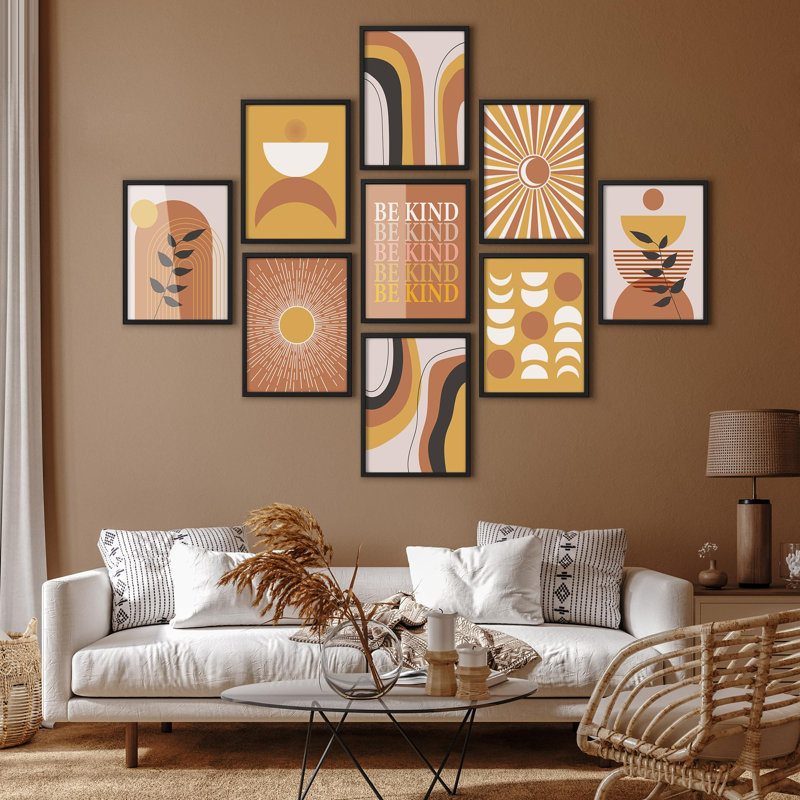 Art mural encadré, ensemble de galerie, collection Be Kind Nature, H 14 po x l 11 po, Noir