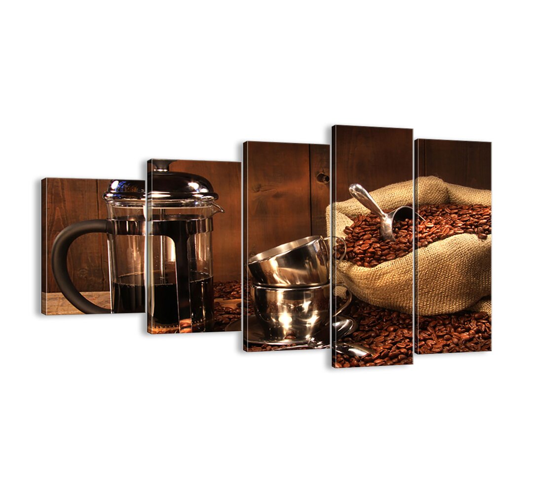 5-tlg. Leinwandbilder-Set - Fotografie „Coffee Charm - Aroma and Taste”