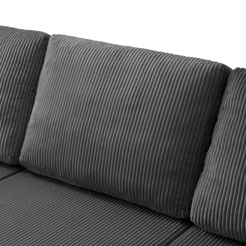 Canapé modulaire en forme de U 130 "avec méridienne, Tissu gris