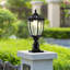 Lampadaire solaire d'extérieur à fixation sur pilier à intensité variable - télécommande