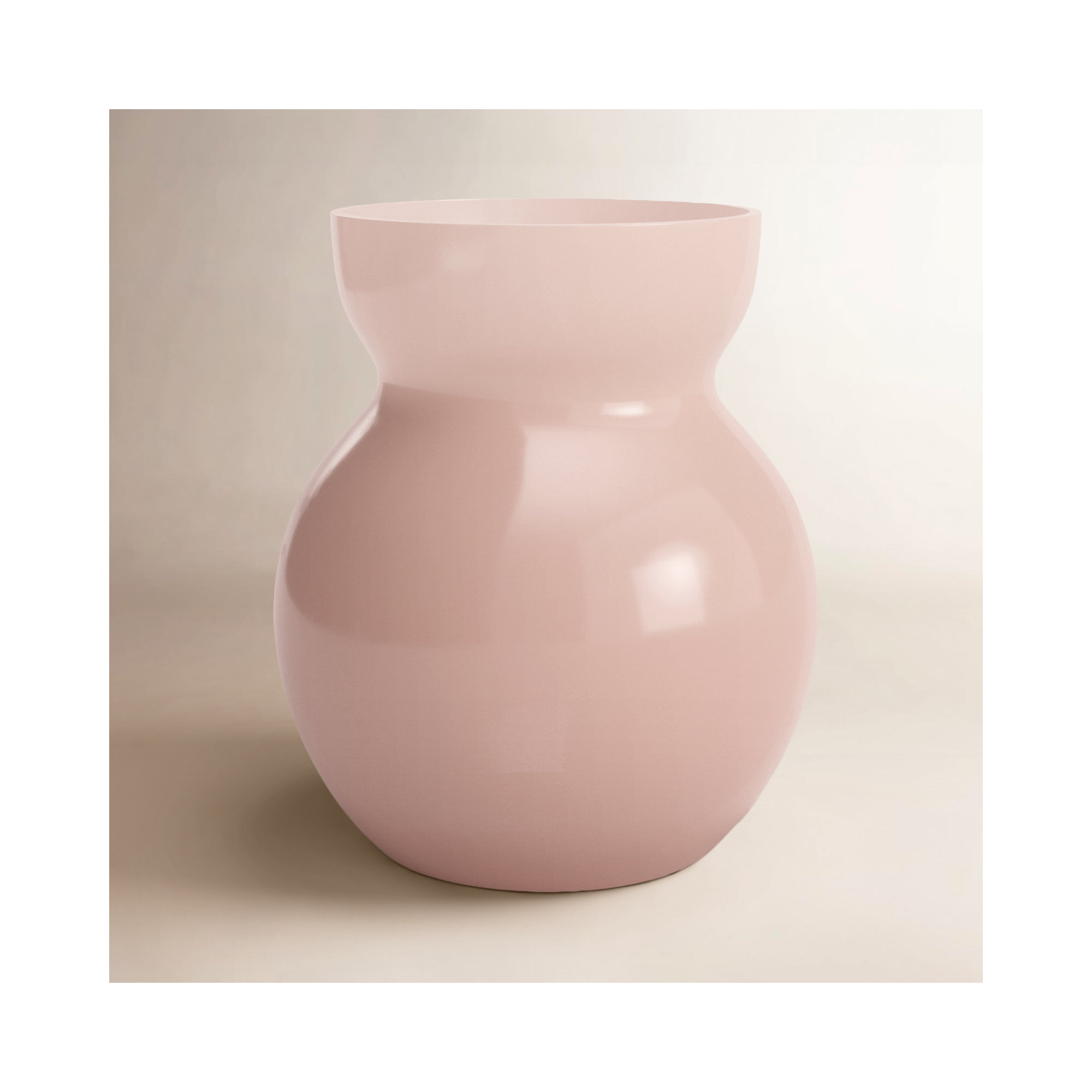 Dewey Handmade Glass Table Vase, 6.5" H x 5.5" W x 5.5" D, Light Pink
