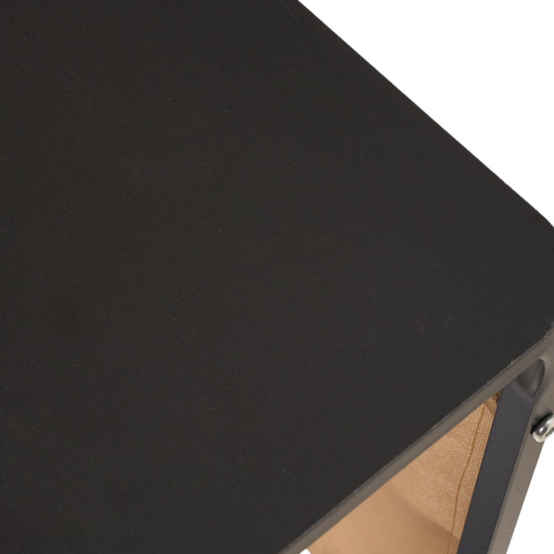 Tray Top Wheel End Table, Black
