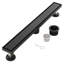 Drain de douche linéaire en acier inoxydable de 36 pouces avec piège à cheveux et insert de carrelage et grille 2 en 1 FINE FIXTURES-126533289