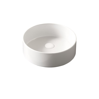 14" Round Bathroom Vessel Sink Ceramic Basin