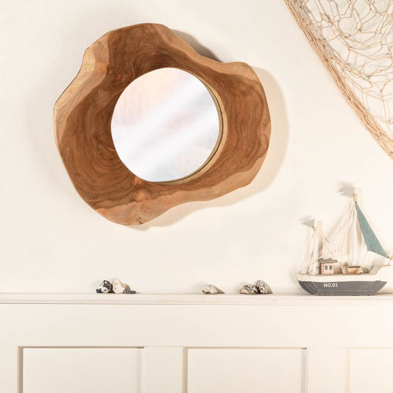 Soileau Solid Wood Circle Full Length Mirror