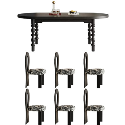 Table de salle à manger et chaises style Mid-Century minimaliste