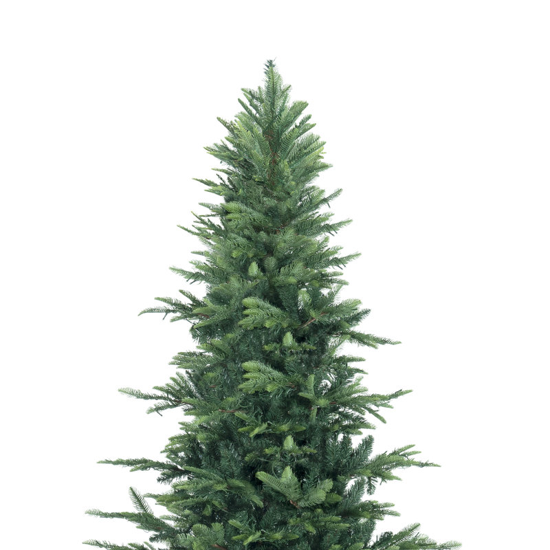 6' 6'' Green PVC Pre-Lit Artificial Christmas Tree with Metal Stand